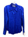 Stark X Size S Blue Rayon Button Up Collar Long Sleeve Top Blue / S