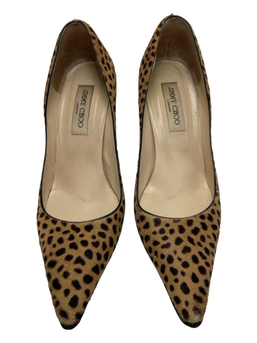 Jimmy Choo Shoe Size 39 Beige & Brown Pony Hair Animal Print Pointed Toe Pumps Beige & Brown / 39