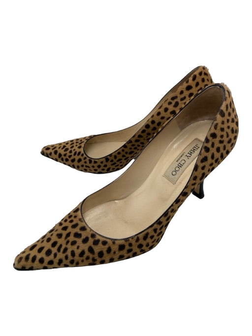 Jimmy Choo Shoe Size 39 Beige & Brown Pony Hair Animal Print Pointed Toe Pumps Beige & Brown / 39