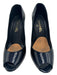 Chanel Shoe Size 38.5 navy & gold Patent Peep Toe Closed Heel Metal Accent Pumps navy & gold / 38.5