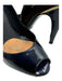 Chanel Shoe Size 38.5 navy & gold Patent Peep Toe Closed Heel Metal Accent Pumps navy & gold / 38.5