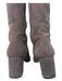 Saint Laurent Shoe Size 39 Gray Suede Knee High Inner Side Zip Round Toe Boots Gray / 39