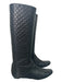 Manolo Blahnik Shoe Size 39 Black Leather Knee High Quilted Round Toe Flat Boots Black / 39