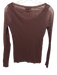 Fuzzi Size M Brown Polyamide Mesh Sequined Long Sleeve U Neck Top Brown / M