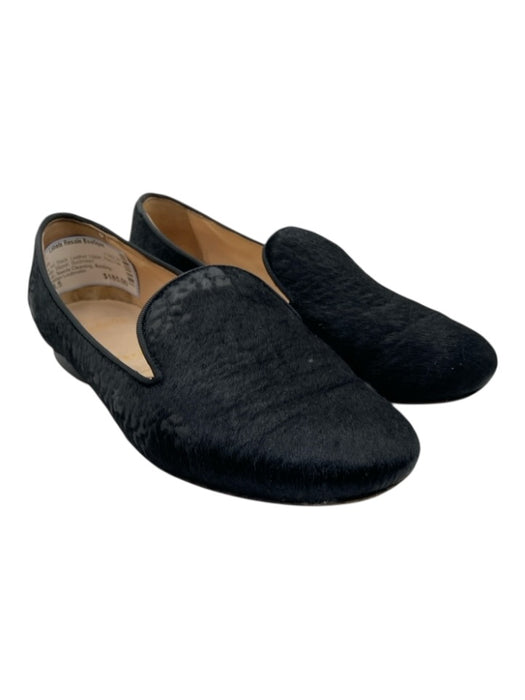 Christian Louboutin Shoe Size 38.5 Black Leather Upper Pony Hair Loafer Flats Black / 38.5