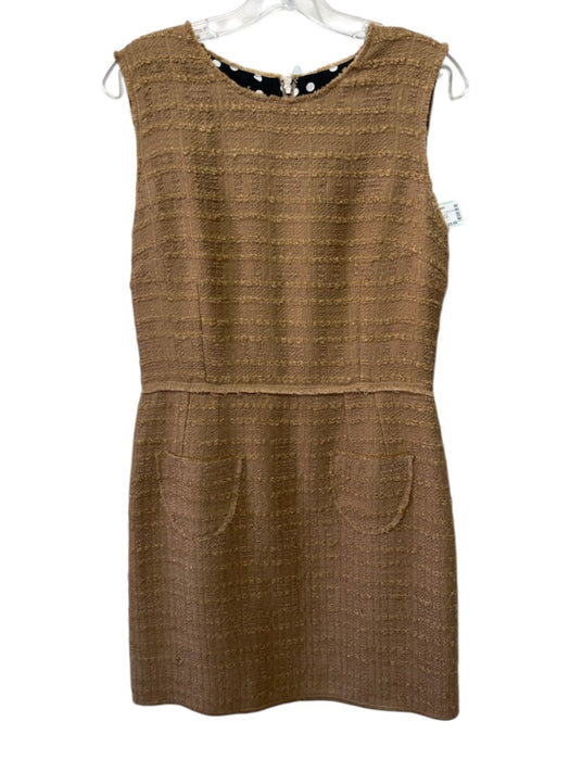 Dolce & Gabbana Size 44 Brown Acrylic Blend Tweed Patch Pocket Sleeveless Dress Brown / 44