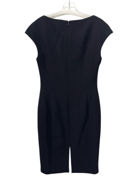Michael Kors Size 8 Black & White Wool Blend Colorblock Wide Neck Zip Back Dress Black & White / 8