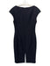 Michael Kors Size 8 Black & White Wool Blend Colorblock Wide Neck Zip Back Dress Black & White / 8