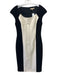 Michael Kors Size 8 Black & White Wool Blend Colorblock Wide Neck Zip Back Dress Black & White / 8