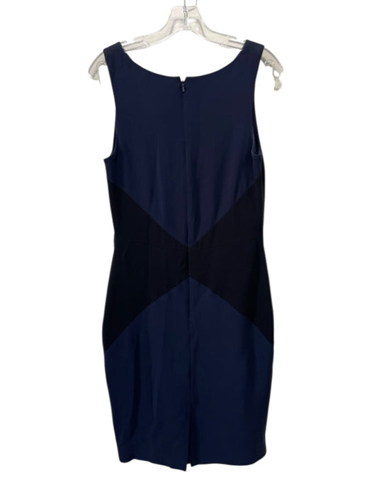Christian Dior Size 8 Navy & Black Silk Blend Zip Back Sleeveless Dress Navy & Black / 8