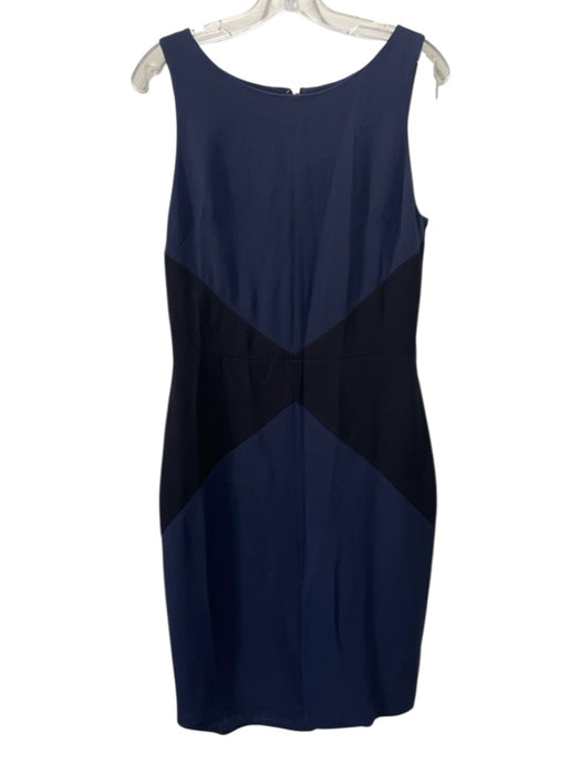 Christian Dior Size 8 Navy & Black Silk Blend Zip Back Sleeveless Dress Navy & Black / 8