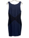 Christian Dior Size 8 Navy & Black Silk Blend Zip Back Sleeveless Dress Navy & Black / 8