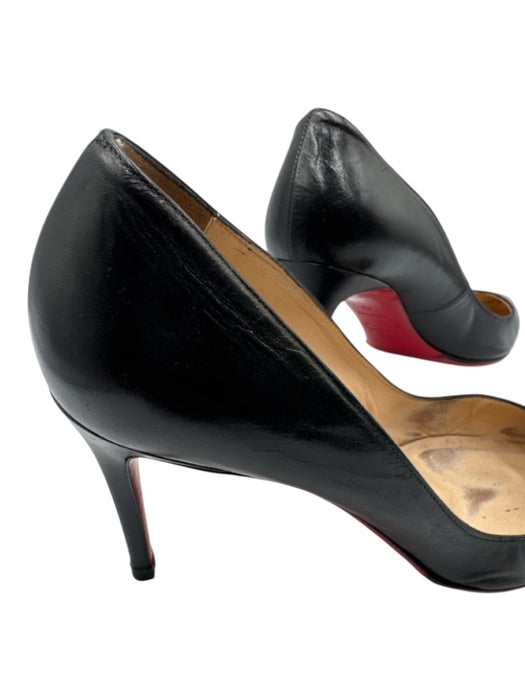 Christian Louboutin Shoe Size 39 Black Leather Pointed Toe Stiletto Pumps Black / 39