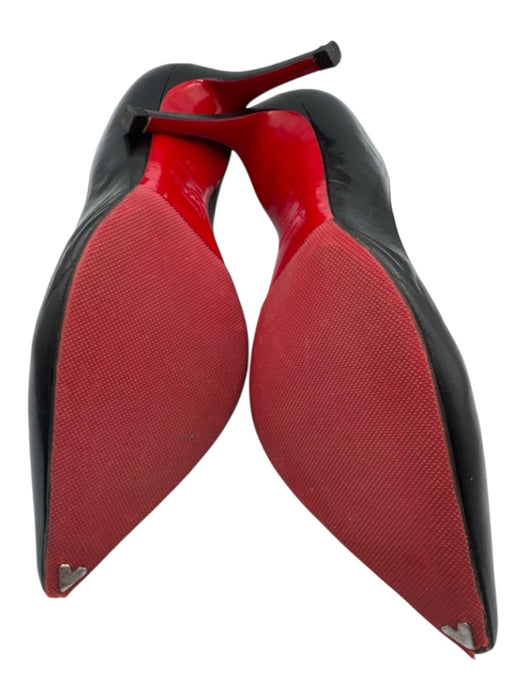 Christian Louboutin Shoe Size 39 Black Leather Pointed Toe Stiletto Pumps Black / 39