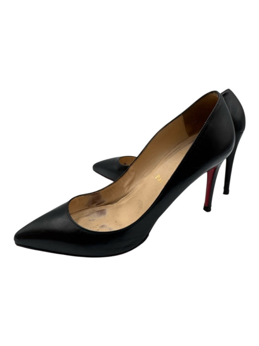Christian Louboutin Shoe Size 39 Black Leather Pointed Toe Stiletto Pumps Black / 39