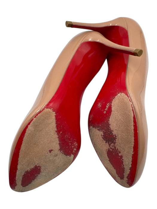 Christian Louboutin Shoe Size 39 Beige Leather Patent Almond Toe Stiletto Pumps Beige / 39