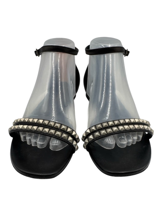 Saint Laurent Shoe Size 39 Black Leather Ankle Strap Studded Sandals Black / 39