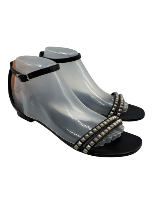 Saint Laurent Shoe Size 39 Black Leather Ankle Strap Studded Sandals Black / 39
