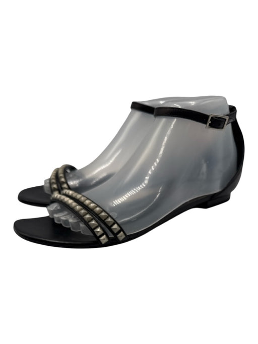 Saint Laurent Shoe Size 39 Black Leather Ankle Strap Studded Sandals Black / 39