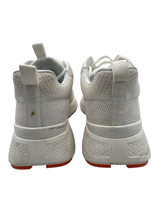 Hermes Shoe Size 39/40 White Synthetic Low Top Lace Up Box Included Sneakers White / 39/40