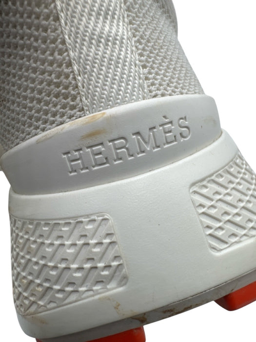 Hermes Shoe Size 39/40 White Synthetic Low Top Lace Up Box Included Sneakers White / 39/40