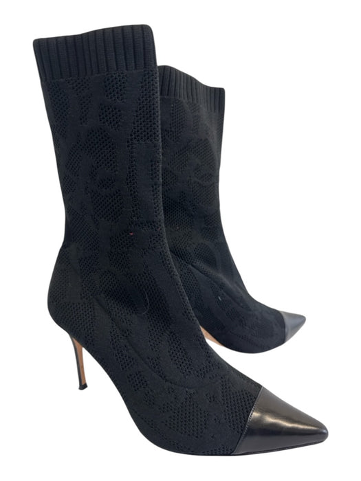 CH Carolina Herrera Shoe Size 39 Black Synthetic Pointed Toe Stiletto Booties Black / 39