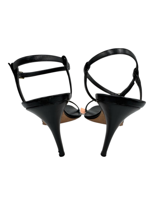 Manolo Blahnik Shoe Size 39 Black Leather Ankle Strap Open Toe Sandals Black / 39