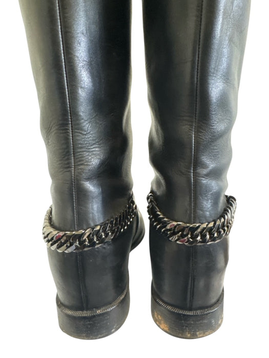 Christian Louboutin Shoe Size 39 Black Leather Chainlink Boots Black / 39