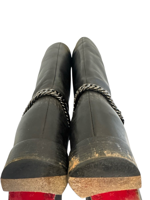 Christian Louboutin Shoe Size 39 Black Leather Chainlink Boots Black / 39