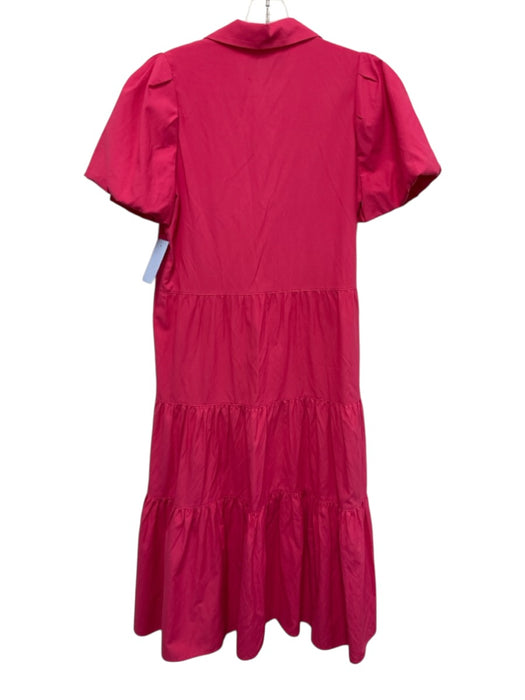 Brochu Walker Size S Pink Polyester & Cotton Short Sleeve Midi Button Up Dress Pink / S