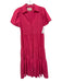 Brochu Walker Size S Pink Polyester & Cotton Short Sleeve Midi Button Up Dress Pink / S