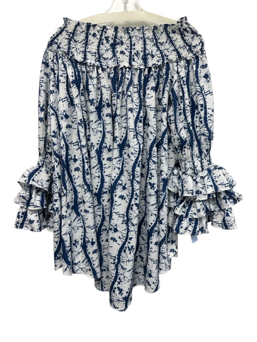 Garcia Size S Navy & white Polyester Long Sleeve High Neck Smocked Neck Dress Navy & white / S