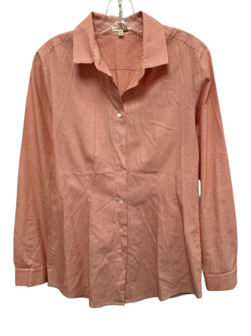 Tyler Boe Size 4 Red & White Cotton Blend Long Sleeve Pin Stripe Button Up Top Red & White / 4