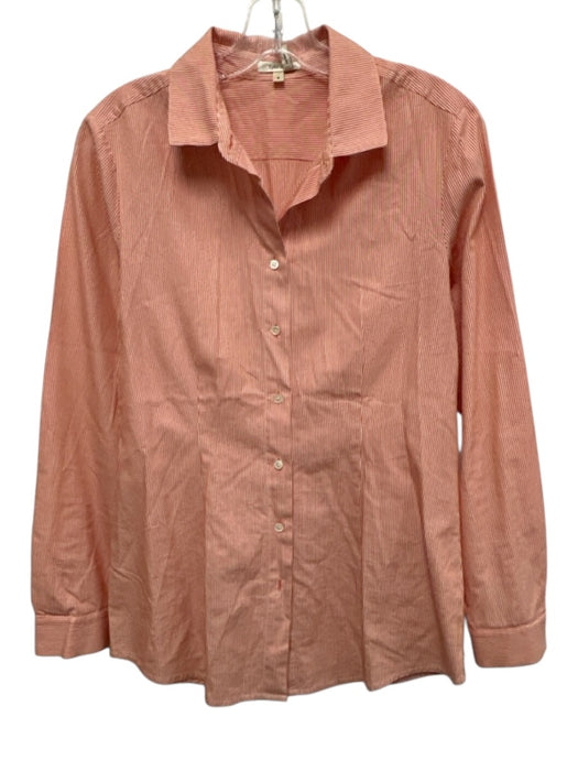 Tyler Boe Size 4 Red & White Cotton Blend Long Sleeve Pin Stripe Button Up Top Red & White / 4