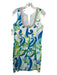 Lilly Pulitzer Size 10 White, Green & Blue Cotton Sleeveless Swirl pattern Dress White, Green & Blue / 10