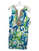 Lilly Pulitzer Size 10 White, Green & Blue Cotton Sleeveless Swirl pattern Dress White, Green & Blue / 10