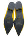 C. Paravano Shoe Size 37.5 Yellow Velvet Block Heel Buckle Pointed Toe Flats Yellow / 37.5