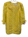Lilly Pulitzer Size 2 Yellow Viscose & Nylon 3/4 Puff Sleeve Mini Dress Yellow / 2