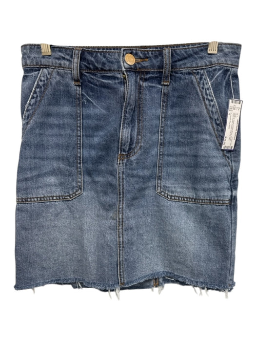 Kut From The Kloth Size 0 Medium Wash Cotton Blend Denim Patch Pocket Mini Skirt Medium Wash / 0