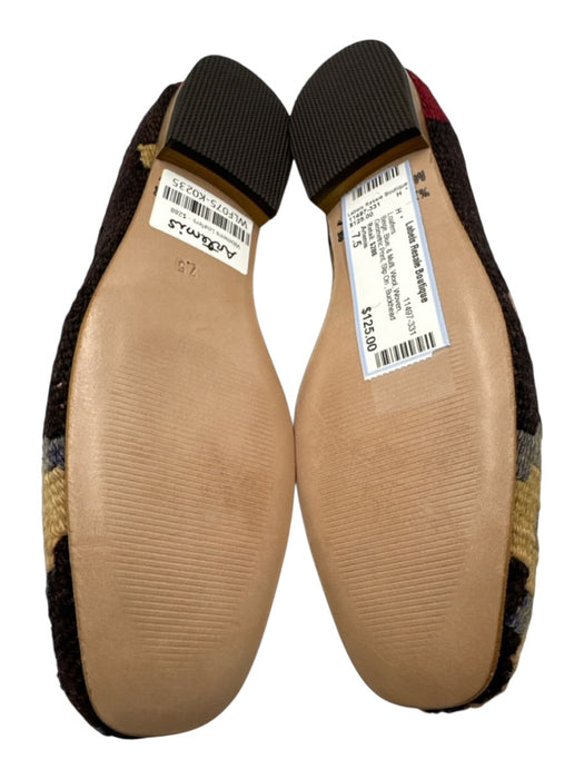 Artemis Shoe Size 7.5 Beige, Blue, & Multi Wool Woven Geometric Print Loafers Beige, Blue, & Multi / 7.5