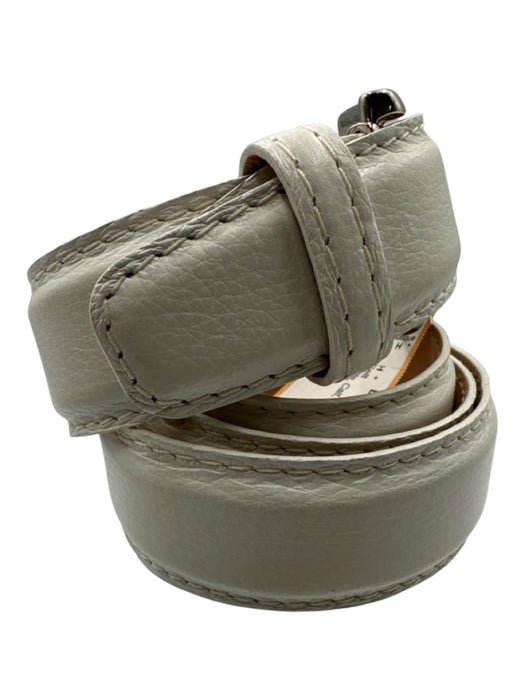 L.E.N. White Calf Solid Men's Belt White