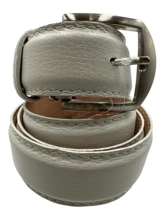 L.E.N. White Calf Solid Men's Belt White