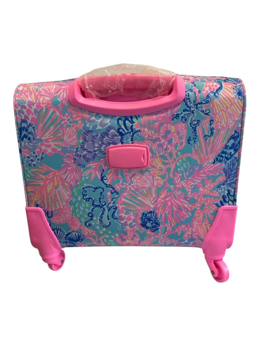 Lilly Pulitzer Pink, Gold, Multi Canvas Zip Close Rolling CARRY ON Luggage Pink, Gold, Multi