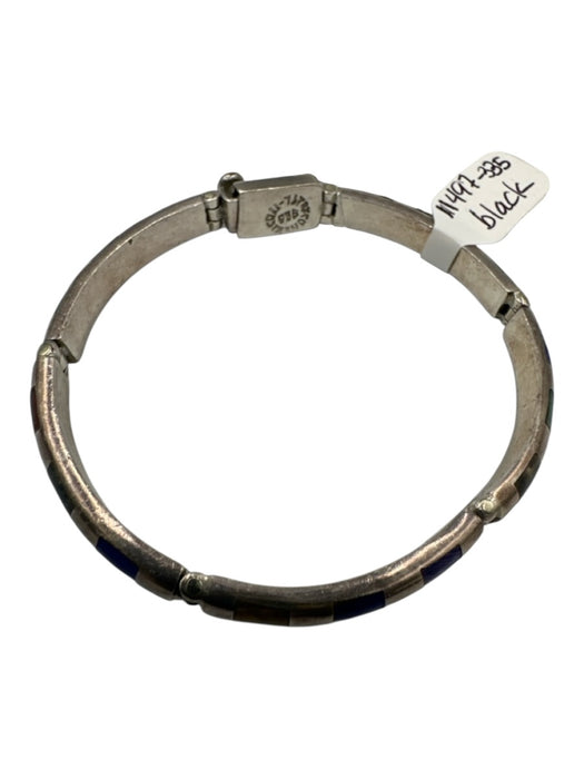 Made In Mexico Silver, Blue & Multi 925 Silver Bars lapis Turquoise Bracelet Silver, Blue & Multi