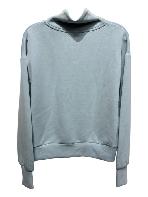 Varley Size S Sky Blue Cotton Blend Long Sleeve Solid 1/2 Zip Cropped Jacket Sky Blue / S