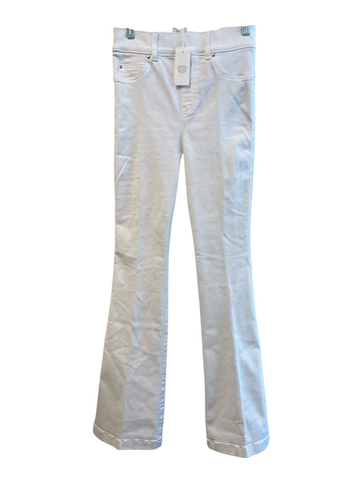 Spanx Size Small White Elastane Blend Stretch Waist Flare Belt loops Pants White / Small