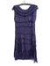 Gigi Moda Size One Size Purple Silk Lined Wide Neck Tiered Raw Edge Dress Purple / One Size