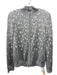 St. John Boutiques Size P Gray & White Rayon Blend Silver Detail Zip Up Jacket Gray & White / P