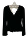 Bailey 44 Size S Black Polyester Velvet Shoulder Pads Long Bell Sleeves Top Black / S