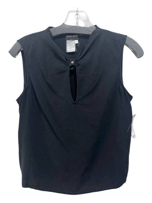 Giorgio Armani Size 46 Charcoal Gray Silk Sleeveless Side Zip Knot Detail Top Charcoal Gray / 46